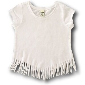 Girls size 3 White fringe top brand new